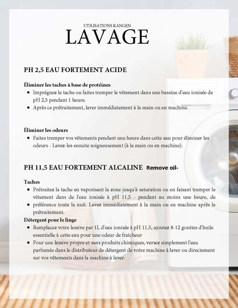 posters des utilisations de l'eau kangen